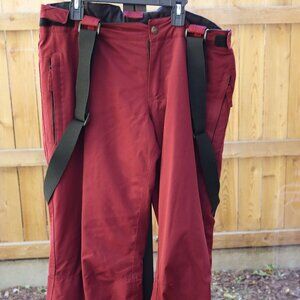 686 Women's Maroon Snow Pants Bib - Large